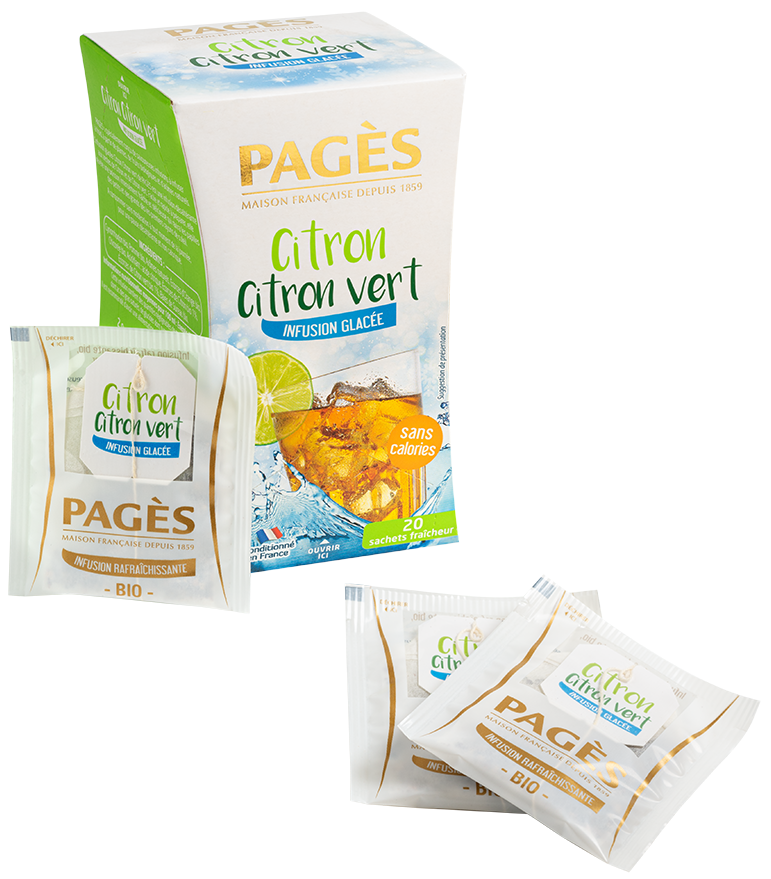 PAGÈS INFUSION GLACÉE BIO MENTHE CITRON - 20 PCS